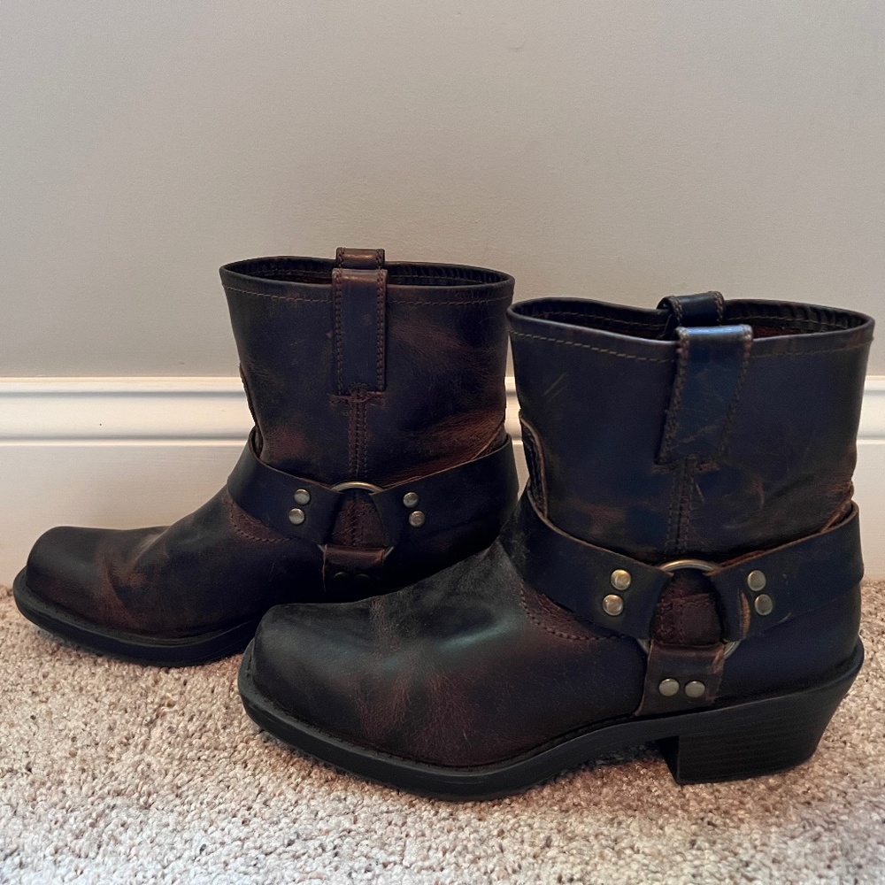 Leather Ankle Harness Boots 8.5